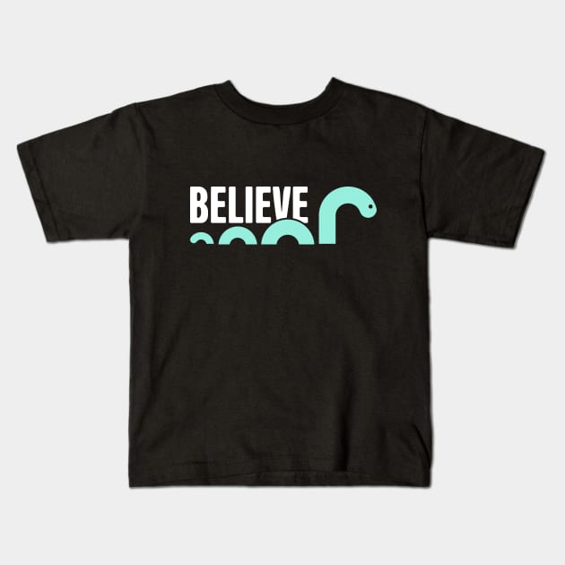 Believe – Loch Ness Monster Kids T-Shirt by MeatMan